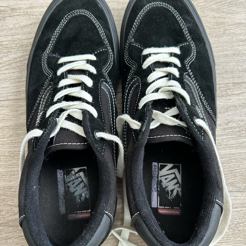 Vans Rowan Low Black Suede Canvas Skate Shoes - Picture 7 of 7